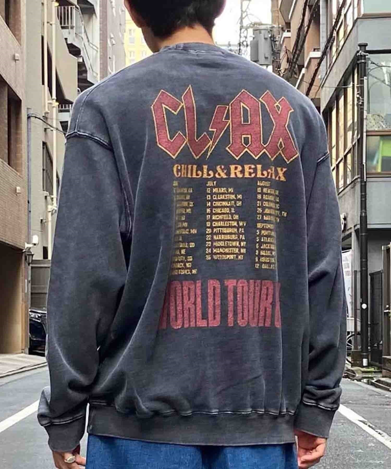 CHILLAX/チラックス メンズ スウェットトレーナー バンドTEE オーバーサイズ 234OO1TR093CL(BLK-4-M)