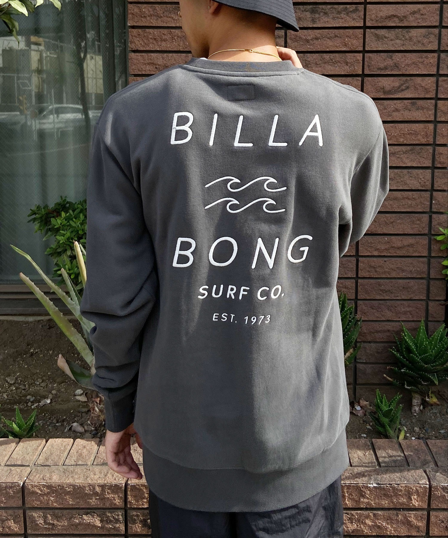 BILLABONG/ビラボン メンズ トレーナー クルーネック スウェット バッグロゴ 刺繍 裏毛 BE011-001(WBL-M)