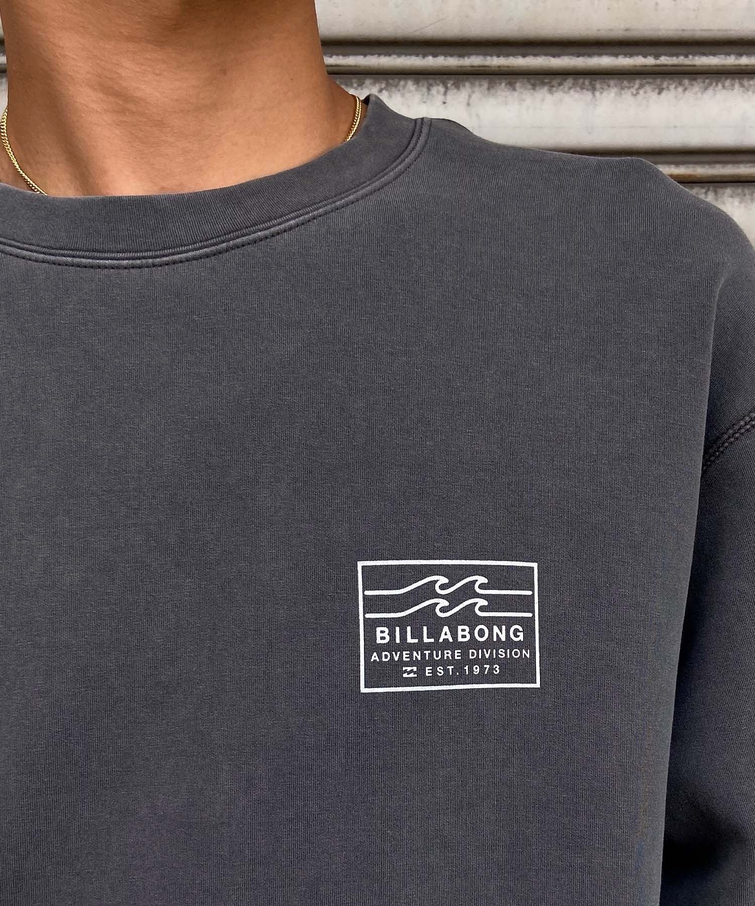 BILLABONG ビラボン メンズ トレーナー クルーネック スウェット ヴィンテージ風 バックプリント 薄手 サイドポケット BE011-002(SAG-M)