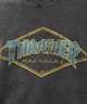 【ムラサキスポーツ別注】THRASHER/スラッシャー パウダーブリーチ加工 カスレプリント ビッグシルエット 古着風テイスト THM-24ASCS01(BLK-1-M)