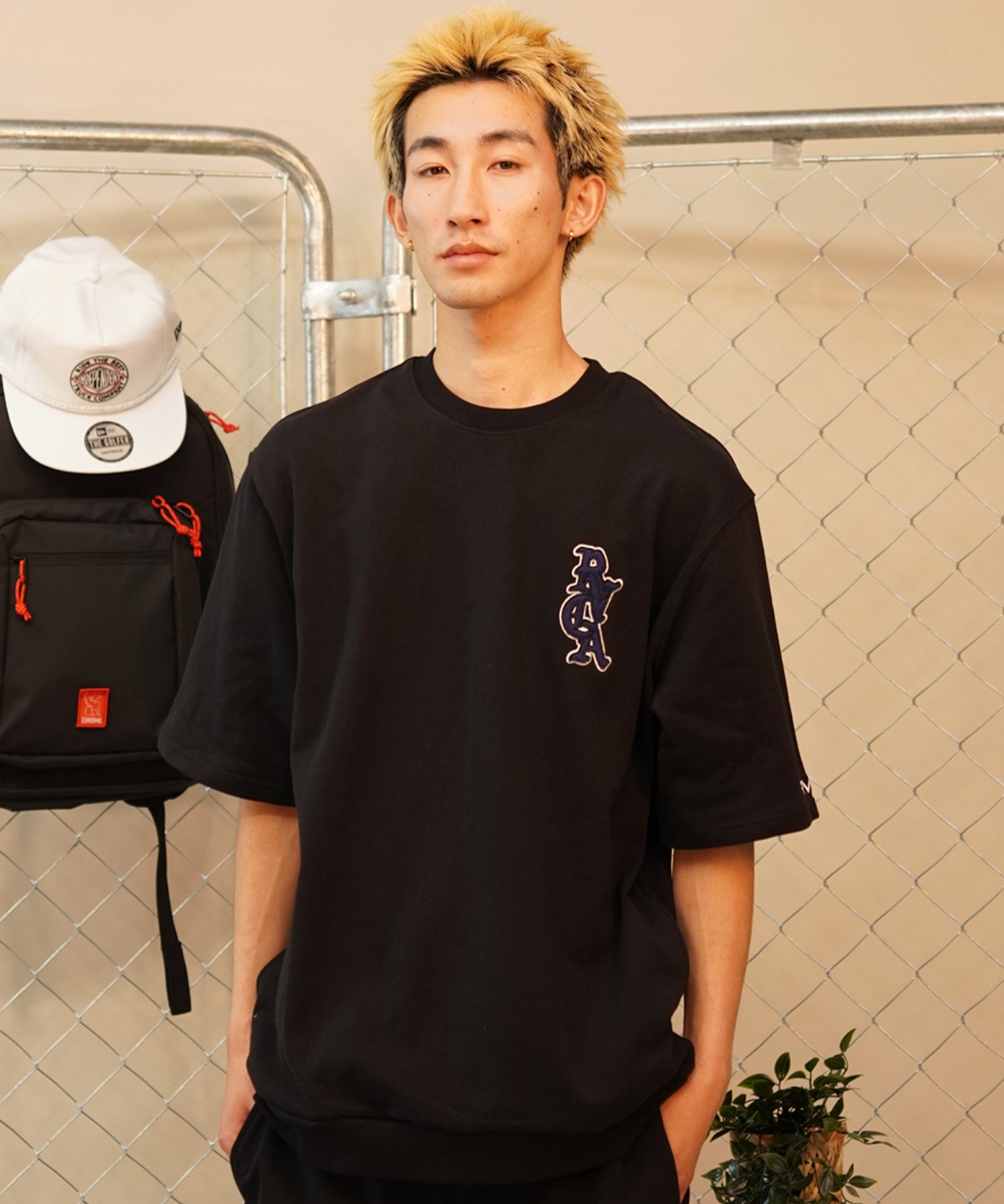 RVCA ルーカ OE HALF SWEAT CREW メンズ 半袖 トレーナー クルーネック バックプリント セットアップ対応 BE041-005(WHT-S)