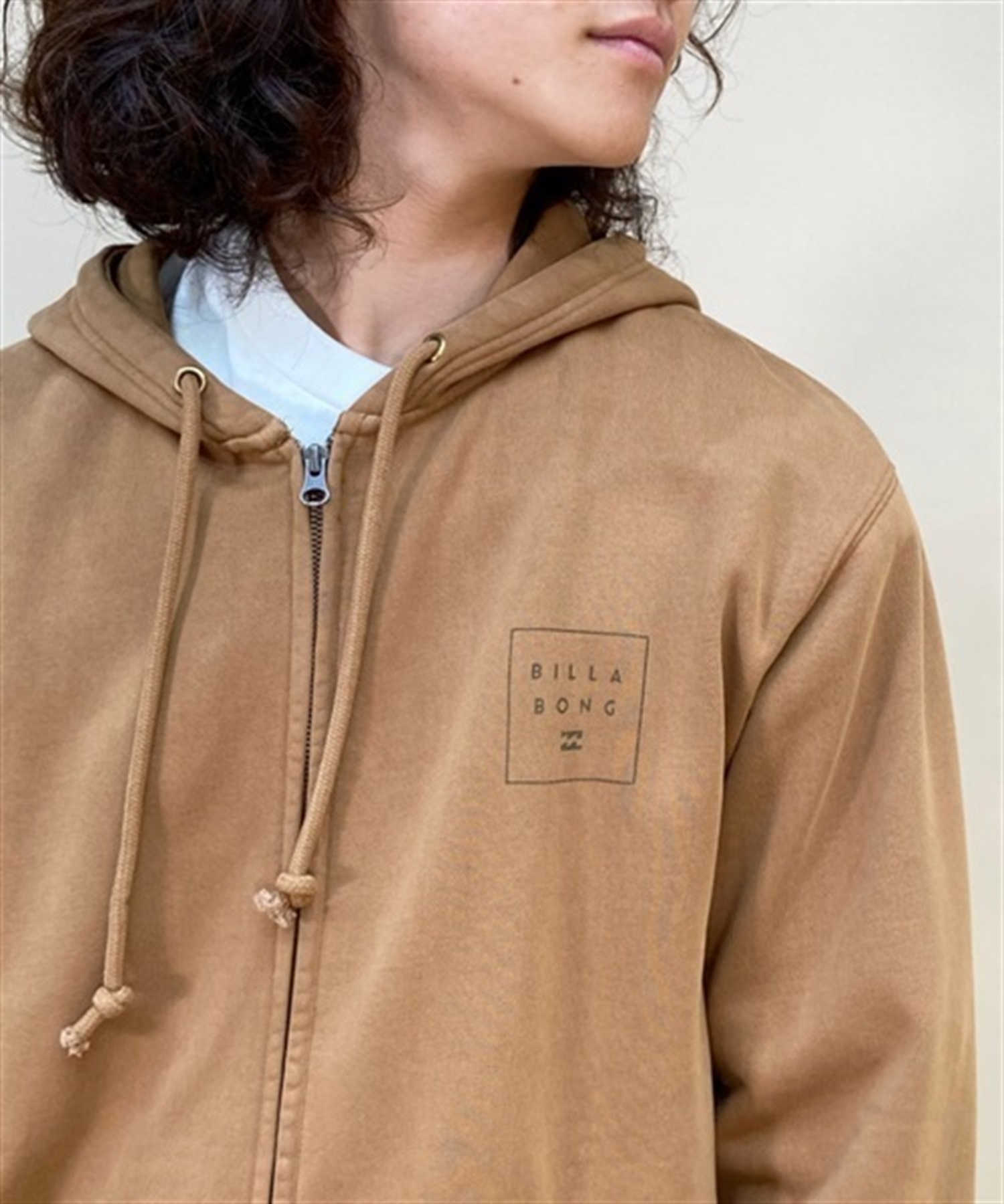 BILLABONG/ビラボン パーカー ジップアップ フーディー ヘビーウェイト BIG SQUARE ZIP HOOD BD012-017(TAN-M)