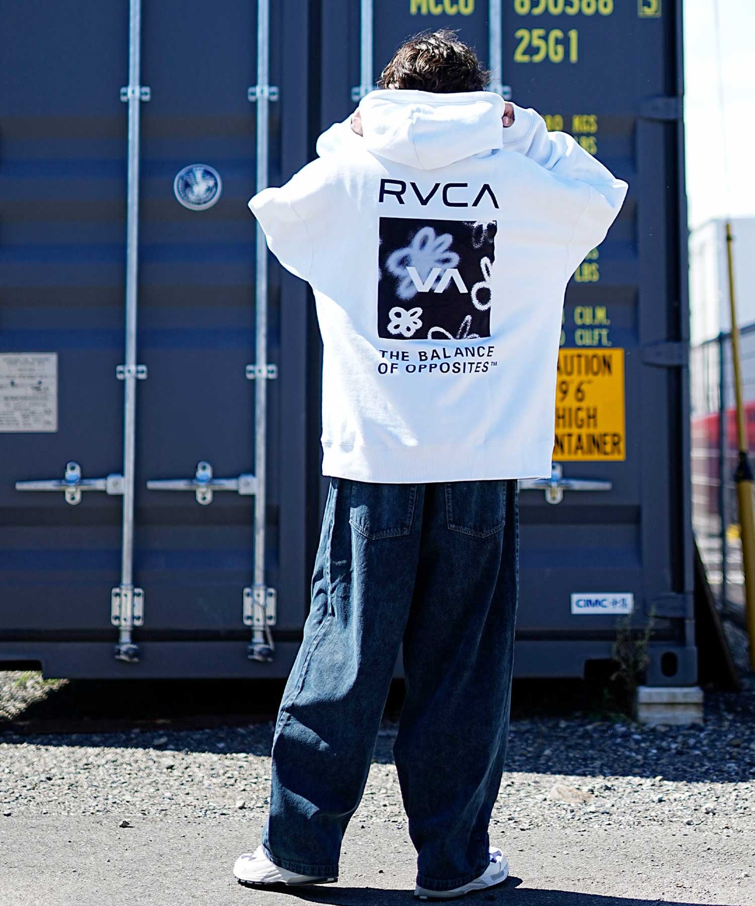 【クーポン対象】RVCA/ルーカ メンズ スクエア ロゴ オーバーサイズ クルーネック パーカー BD042-162(KHA-S)