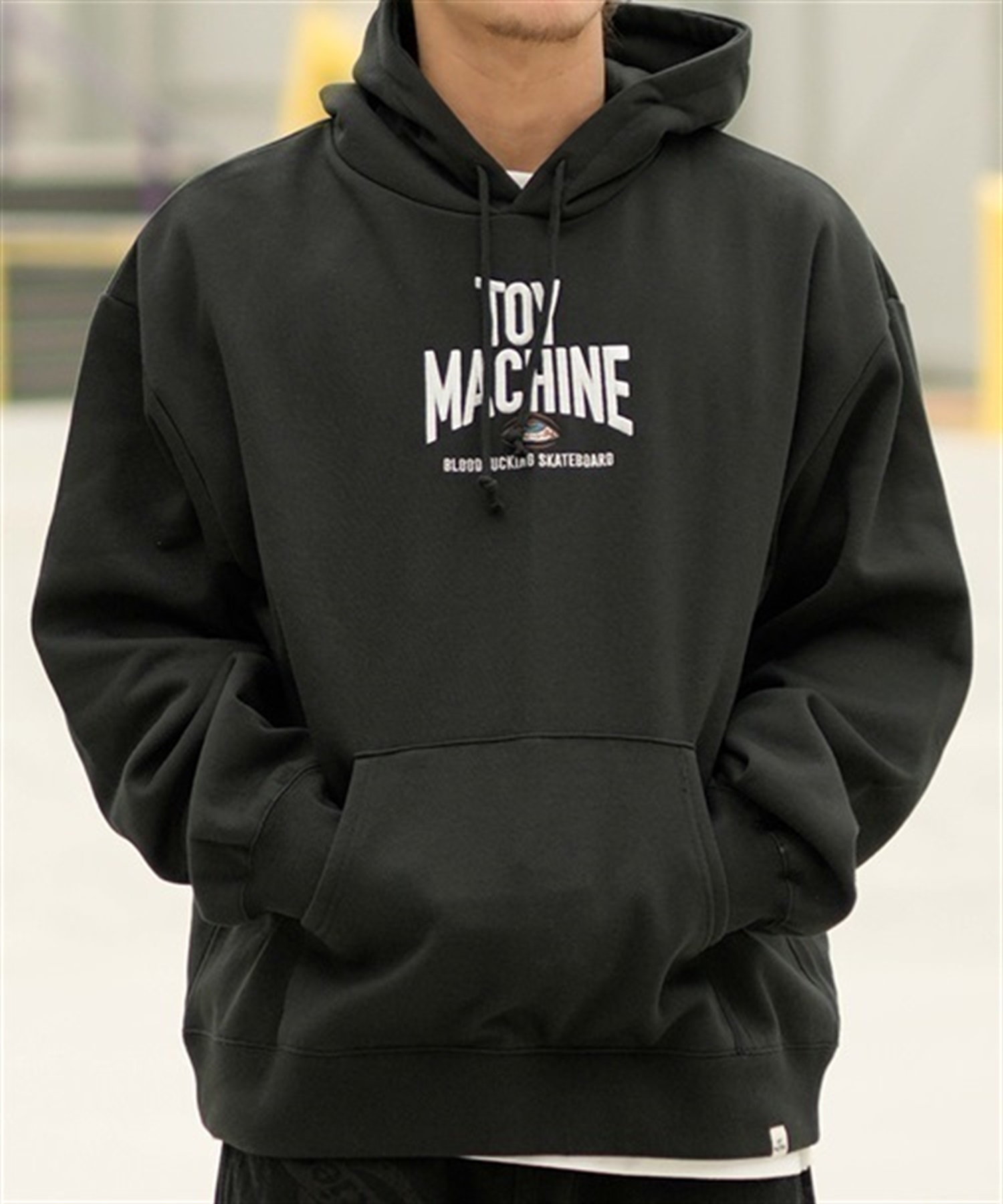 【ムラサキスポーツ限定】TOY MACHINE/トイマシーン パーカー プルオーバー スウェット ビッグシルエット バックプリント 裏起毛 MTMFDSW7(ASH-M)