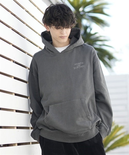 THRASHER/スラッシャー パーカー ピグメント染 カスレバックプリント ヴィンテージライク 23MS-PHD2 ムラサキスポーツ別注(MAR22-M)