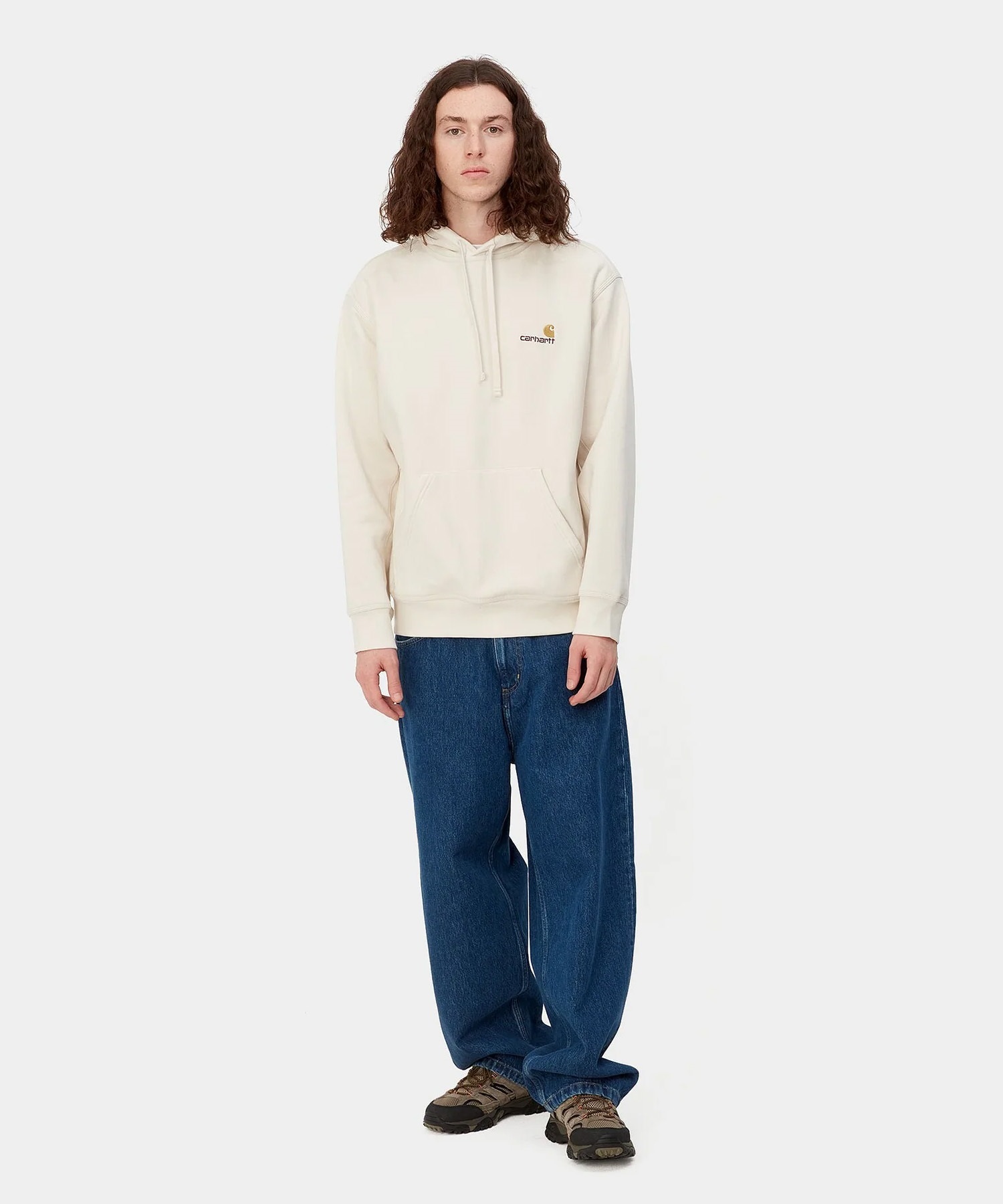 Carhartt/カーハート メンズ プルオーバー パーカー スウェット 裏起毛 アイボリー I028279(NATU-S)