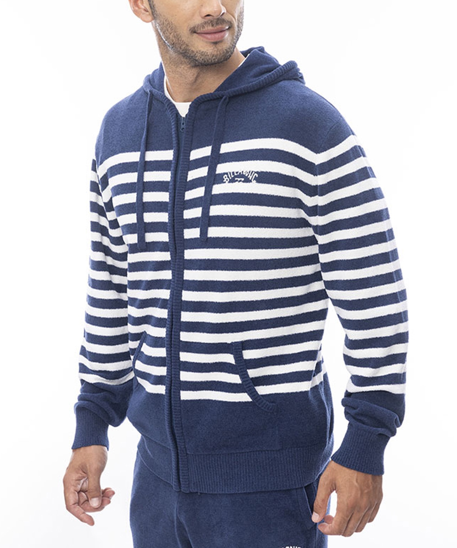 BILLABONG ビラボン メンズ ジップアップ パーカー フルジップ モールニット セットアップ対応 BE011-009(GRY-M)