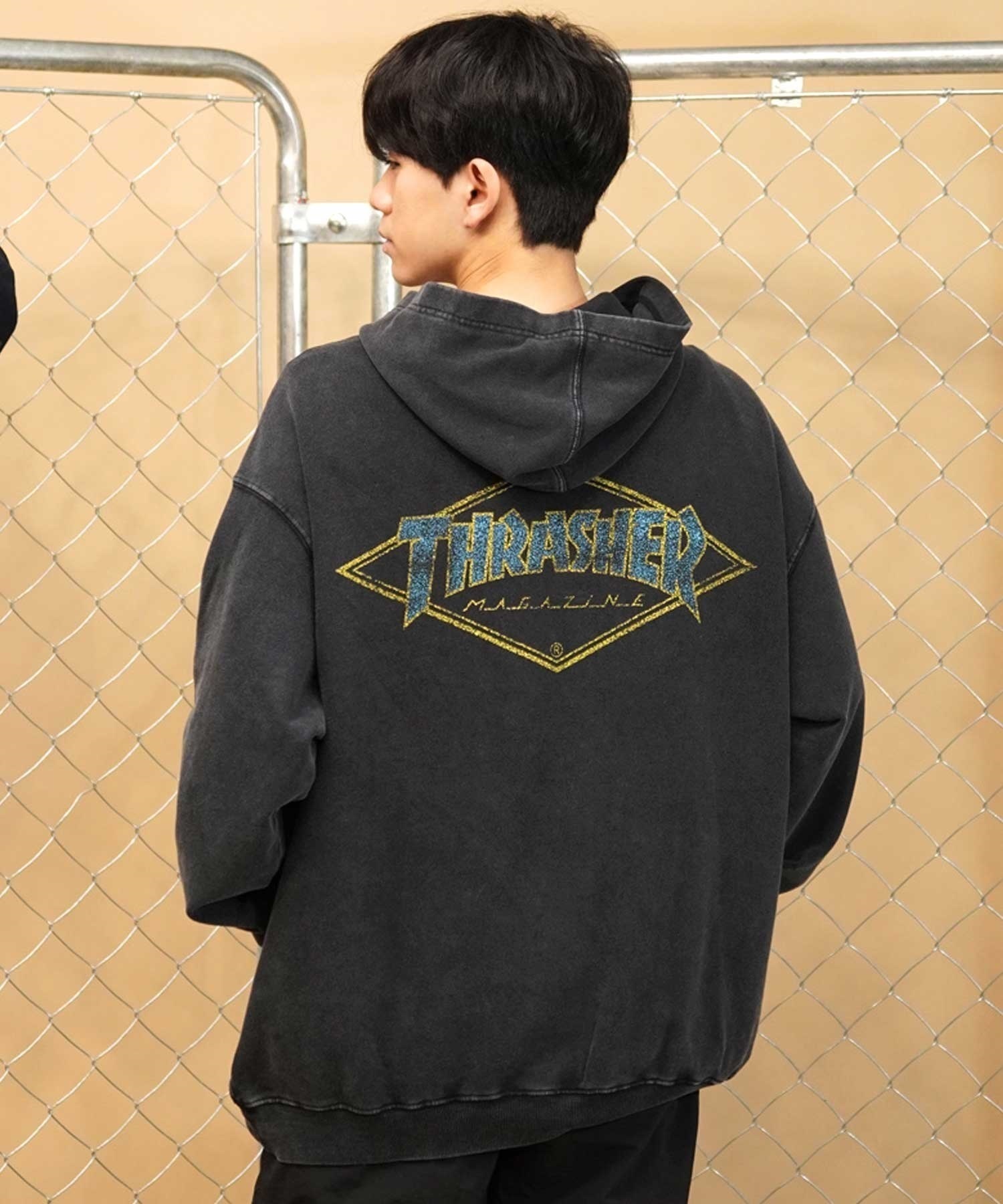 ムラサキスポーツ別注】THRASHER/スラッシャー パウダーブリーチ加工