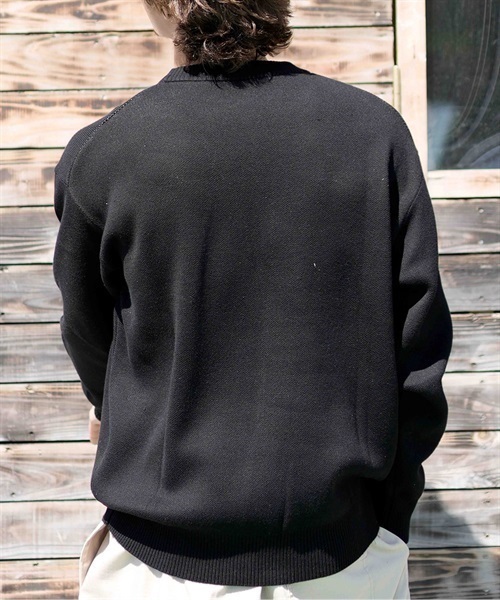 THRASHER/スラッシャー セーター バックワードロゴ ビックシルエット クルーネックニット 23MS-SW1 ムラサキスポーツ別注(BLK-M)