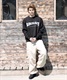 THRASHER/スラッシャー セーター バックワードロゴ ビックシルエット クルーネックニット 23MS-SW1 ムラサキスポーツ別注(BLK-M)