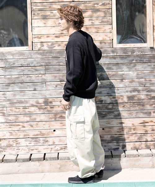 THRASHER/スラッシャー セーター バックワードロゴ ビックシルエット クルーネックニット 23MS-SW1 ムラサキスポーツ別注(GRY-M)