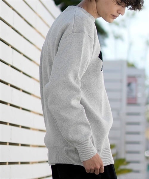 THRASHER/スラッシャー セーター バックワードロゴ ビックシルエット クルーネックニット 23MS-SW1 ムラサキスポーツ別注(BLK-M)