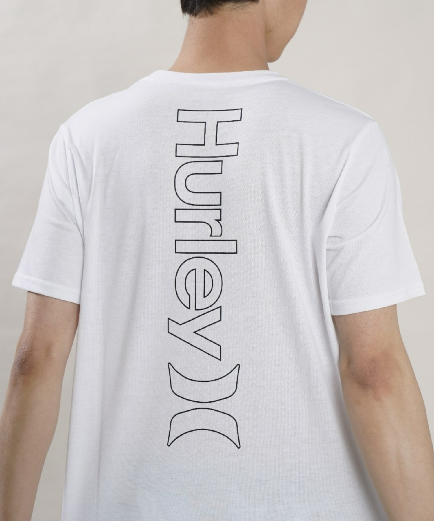 【マトメガイ対象】Hurley ハーレー MSS2200054 メンズ 半袖 Tシャツ ルーズシルエット バックプリントTシャツ ムラサキスポーツ限定(WHT-M)