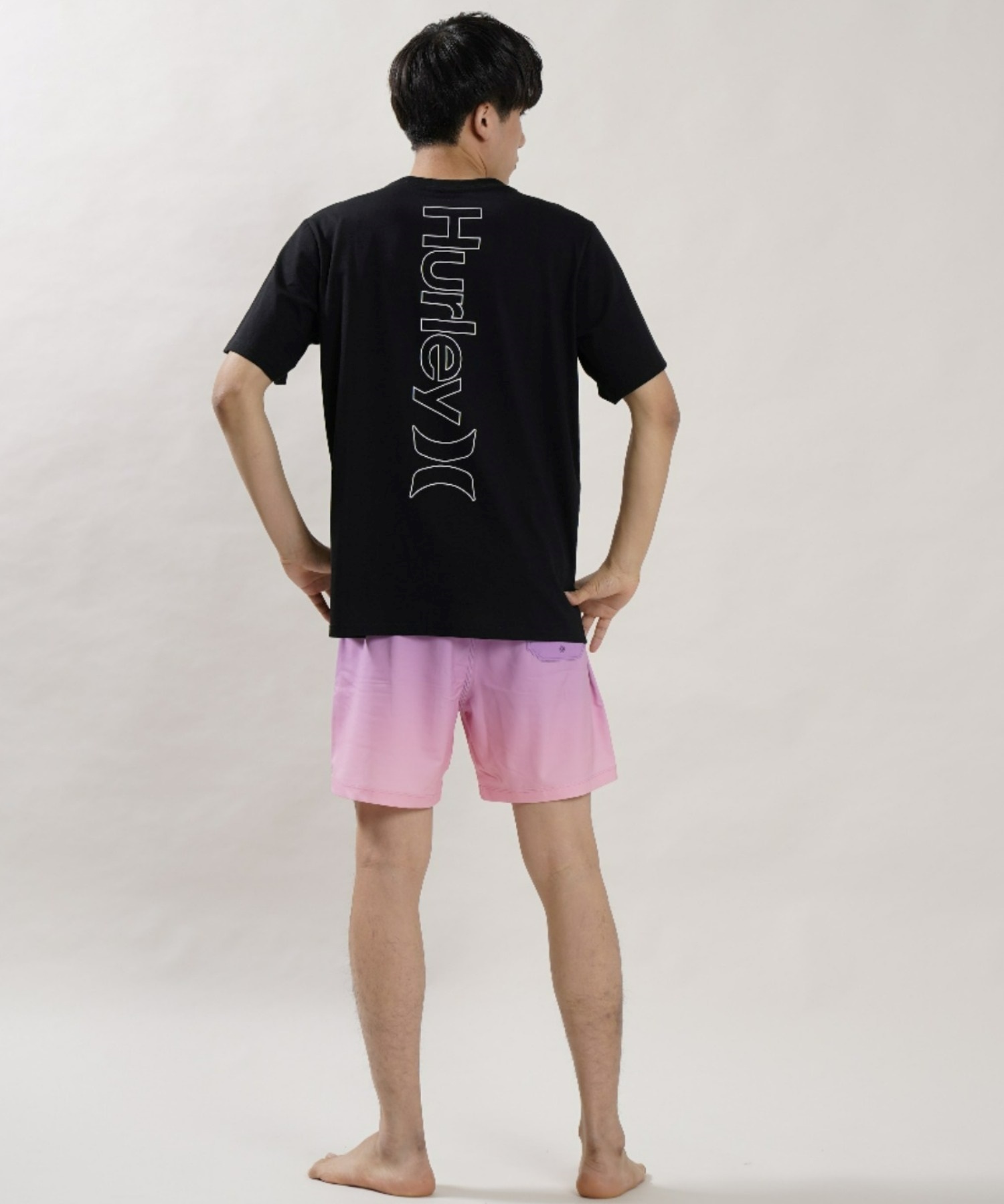 Hurley ハーレー MSS2200054 メンズ 半袖 Tシャツ ルーズシルエット バックプリントTシャツ ムラサキスポーツ限定(WHT-M)