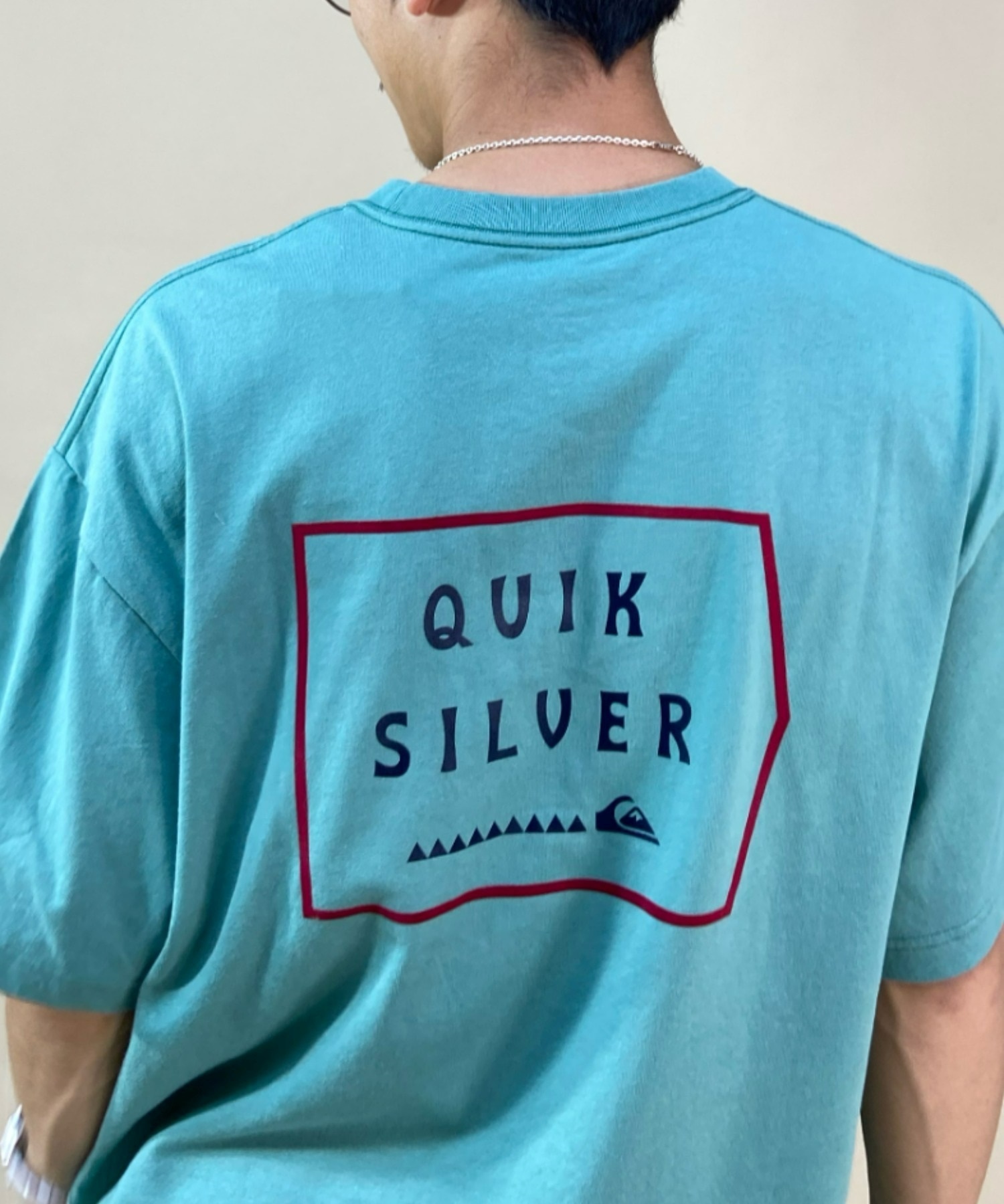 QUIKSILVER クイックシルバー QST222605M メンズ 半袖 Tシャツ オーバーサイズ スクエアロゴ ドロップショルダー ポケット ムラサキスポーツ限定(BLU-M)