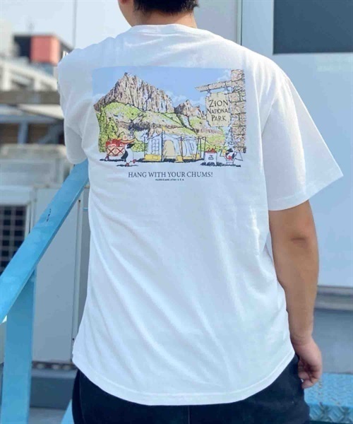 CHUMS/チャムス CHUMS Zion Camping T-Shirtチャムス　ザイオン　キャンピング　Ｔシャツ クルーネック CH01-2393(G057-S)