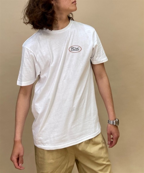 BRIXTON/ブリクストン クルーネック バックプリントTシャツ/半袖Tシャツ コットンTee 16803(BK-M)