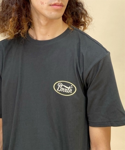 BRIXTON/ブリクストン クルーネック バックプリントTシャツ/半袖Tシャツ コットンTee 16803(BK-M)
