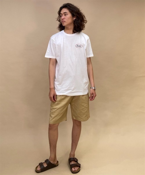 BRIXTON/ブリクストン クルーネック バックプリントTシャツ/半袖Tシャツ コットンTee 16803(BK-M)