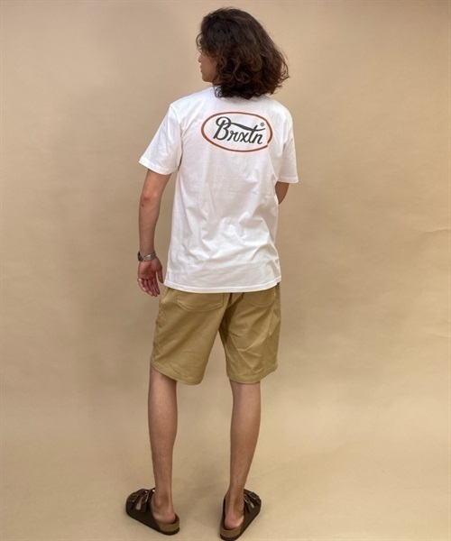 BRIXTON/ブリクストン クルーネック バックプリントTシャツ/半袖Tシャツ コットンTee 16803(BK-M)