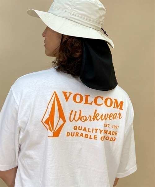 【ムラサキスポーツ別注】VOLCOM/ボルコム クルーネックTシャツ/半袖Tee バックプリント コットンTシャツ AF302302(BK-M)