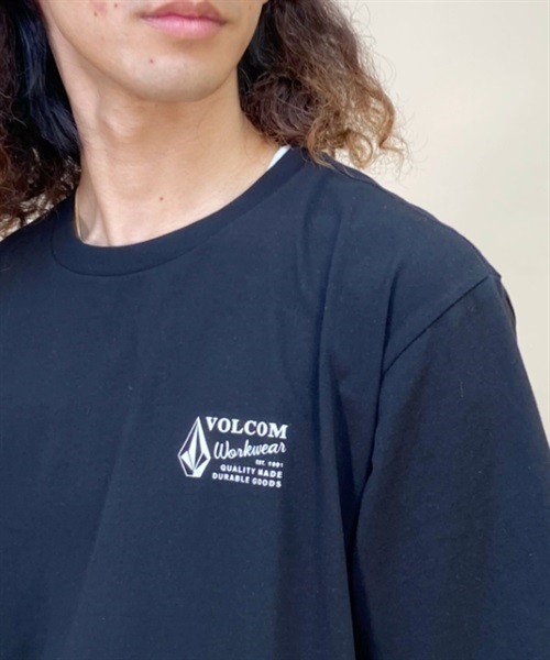 【ムラサキスポーツ別注】VOLCOM/ボルコム クルーネックTシャツ/半袖Tee バックプリント コットンTシャツ AF302302(WT-M)