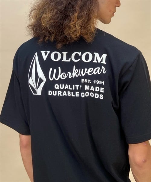 【ムラサキスポーツ別注】VOLCOM/ボルコム クルーネックTシャツ/半袖Tee バックプリント コットンTシャツ AF302302(WT-M)