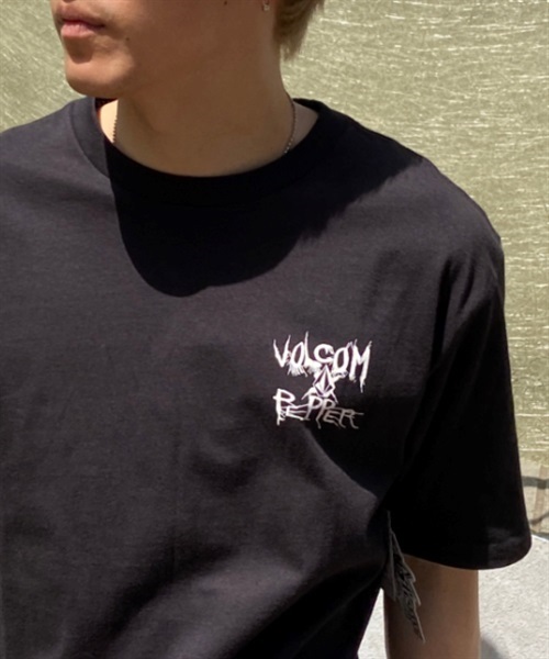 VOLCOM ボルコム AF522300 メンズ 半袖 Tシャツ Pepper コラボレーション KK2 D27(BK-M)