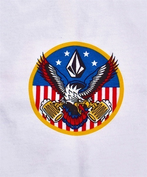 VOLCOM ボルコム FREEDOMEAGLE SHORT SLEEVE TEE SHIRT AF522305 メンズ 半袖 Tシャツ KK2 E5(BK-M)
