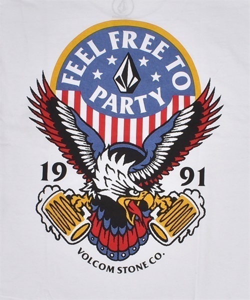 VOLCOM ボルコム FREEDOMEAGLE SHORT SLEEVE TEE SHIRT AF522305 メンズ 半袖 Tシャツ KK2 E5(WT-M)