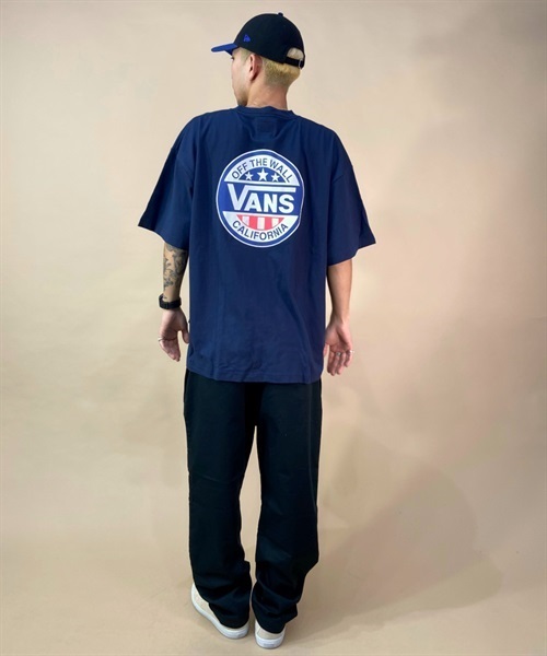 【マトメガイ対象】VANS バンズ 123R1010923 メンズ 半袖 Tシャツ ムラサキスポーツ限定 KK1 B24(NAVY-M)