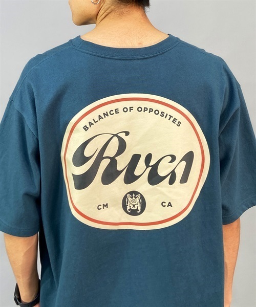 RVCA ルーカ PILS BD041-226 メンズ 半袖 Tシャツ バックプリント KK1 C6(BLK-M)
