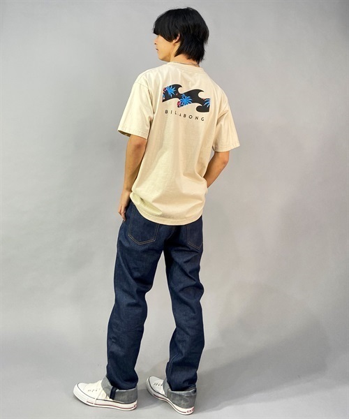 BILLABONG ビラボン BACK WAVE BD011-208 メンズ 半袖 Tシャツ バックプリント KX1 B23(WHT-M)