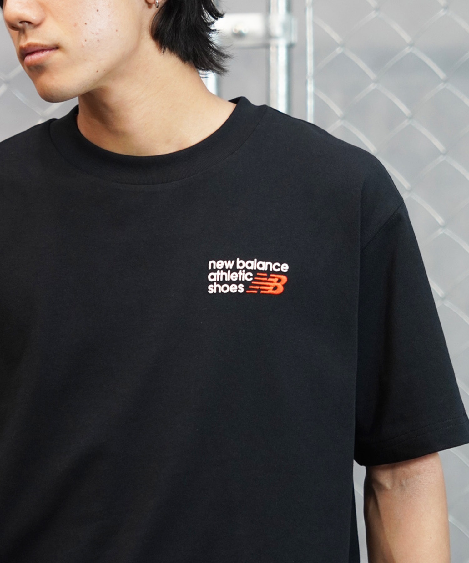 new balance ニューバランス メンズ 半袖Tシャツ ワンポイント ブランドロゴ MT41908(BK-M)