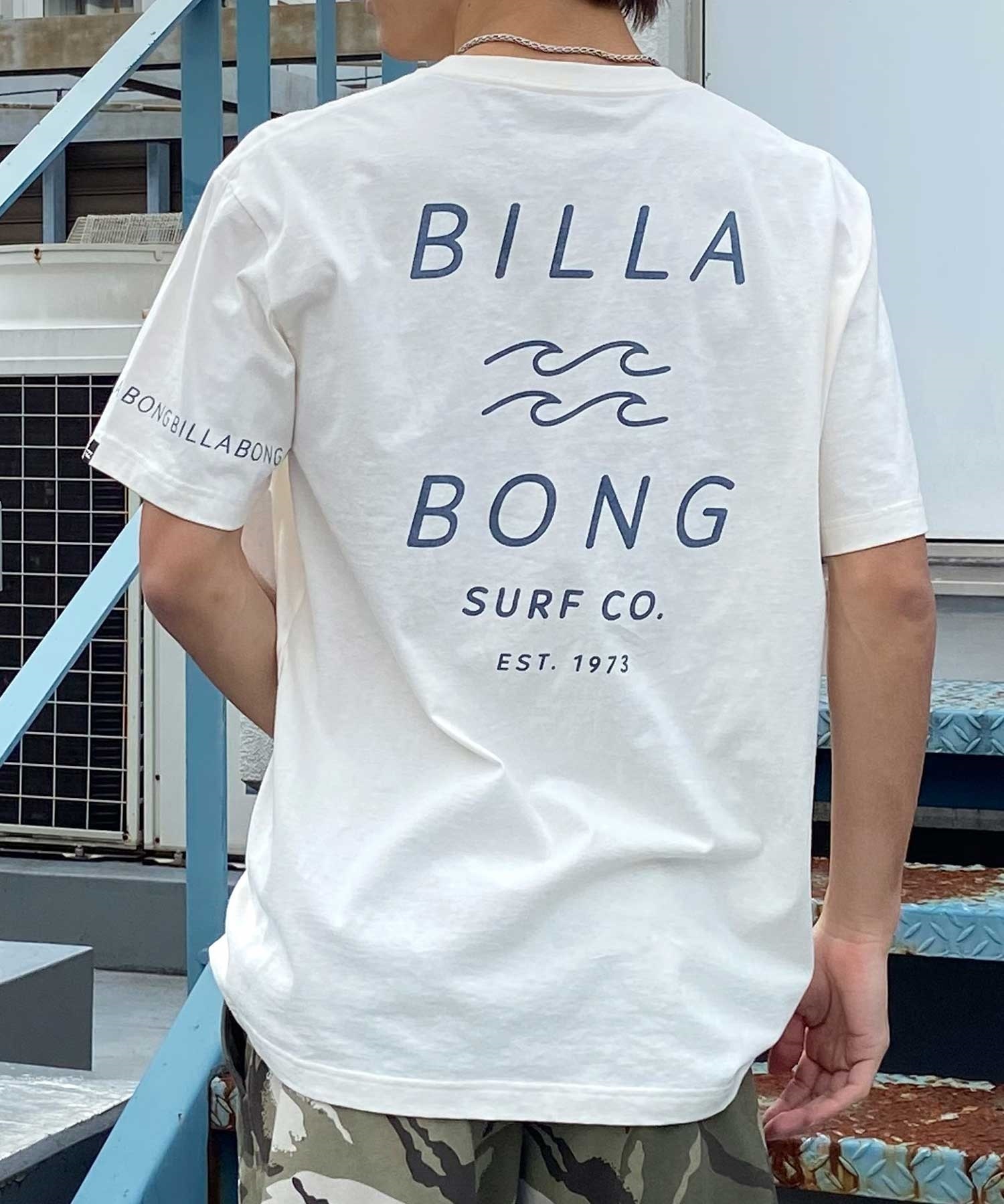 【マトメガイ対象】BILLABONG ビラボン メンズ バックプリントTシャツ ロゴT 半袖 BE011-204(WHT-S)