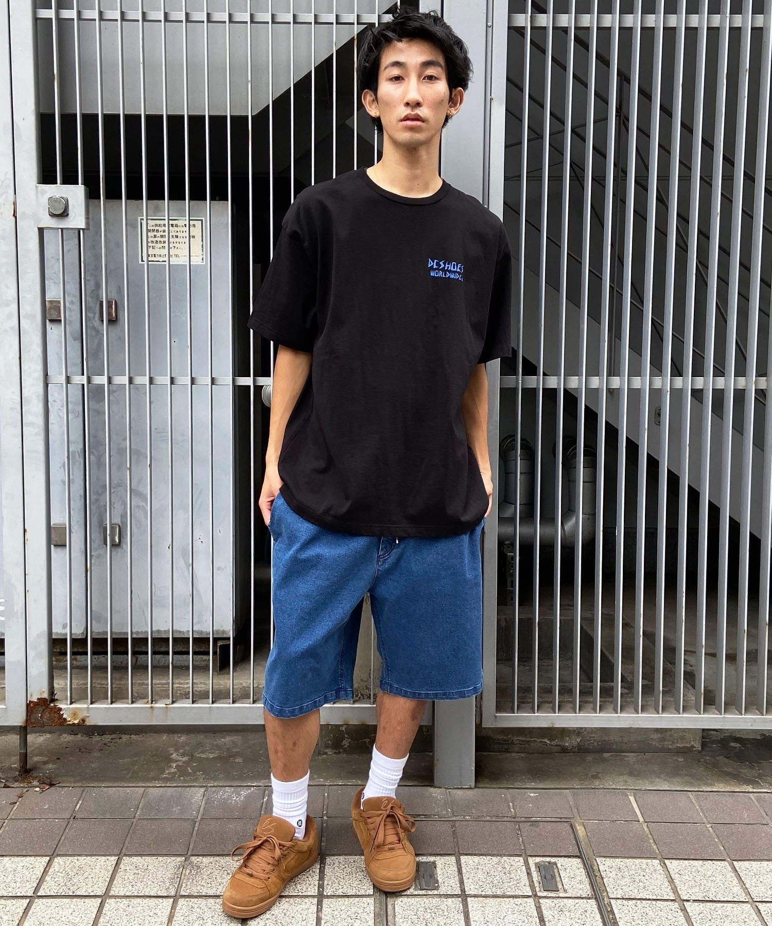 DC ディーシー DST242006 メンズ 半袖 Tシャツ スカル ドロップ