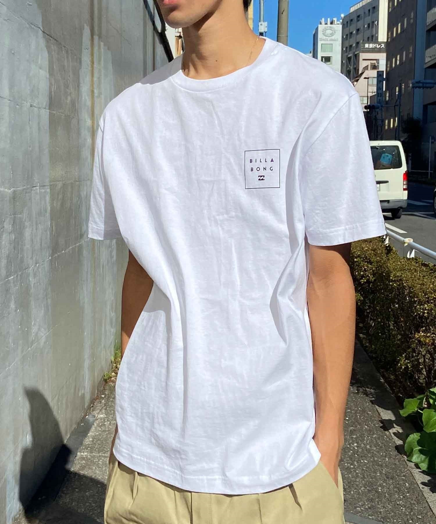 【マトメガイ対象】BILLABONG ビラボン BACK SQUARE Tシャツ 半袖 メンズ バックプリント BE011-203(WHT-M)