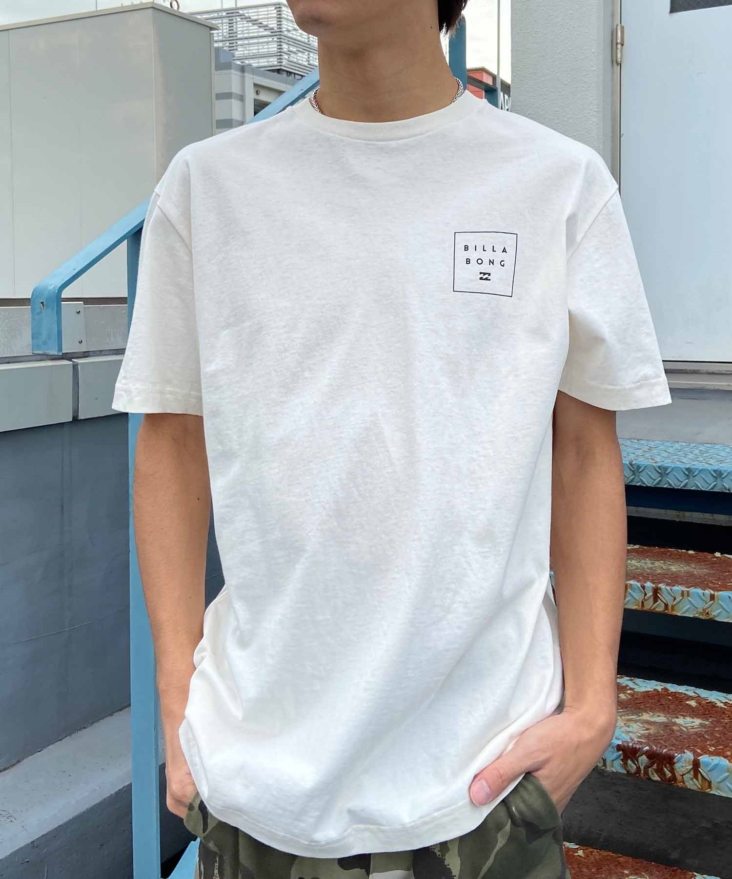 【マトメガイ対象】BILLABONG ビラボン BACK SQUARE Tシャツ 半袖 メンズ バックプリント BE011-203(WHT-M)