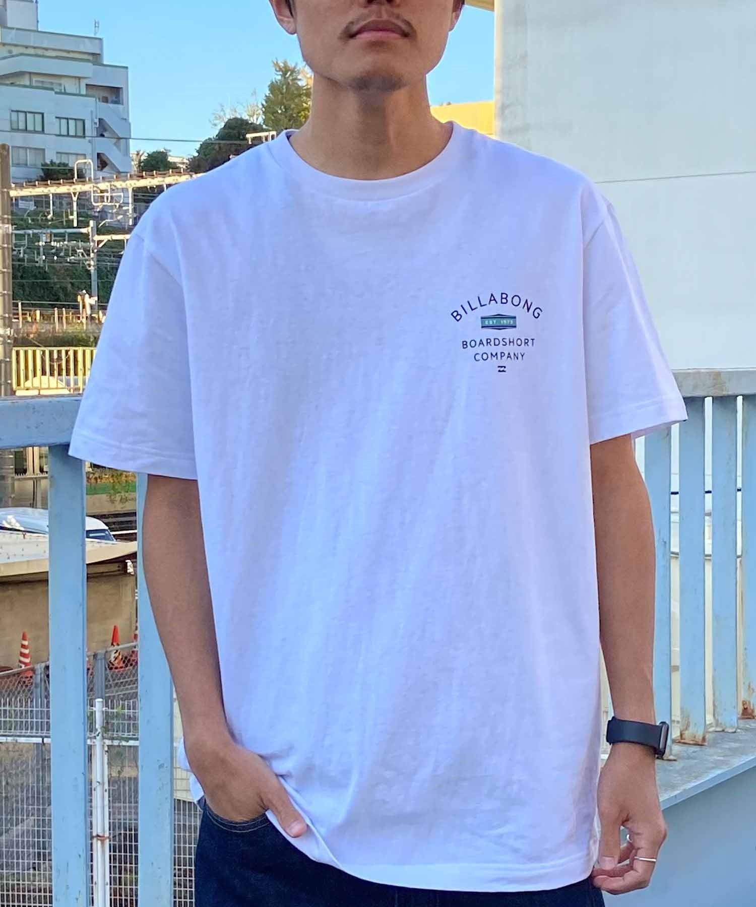 【マトメガイ対象】BILLABONG ビラボン PEAK Tシャツ 半袖 メンズ バックプリント クルーネック BE011-205(WHT-S)