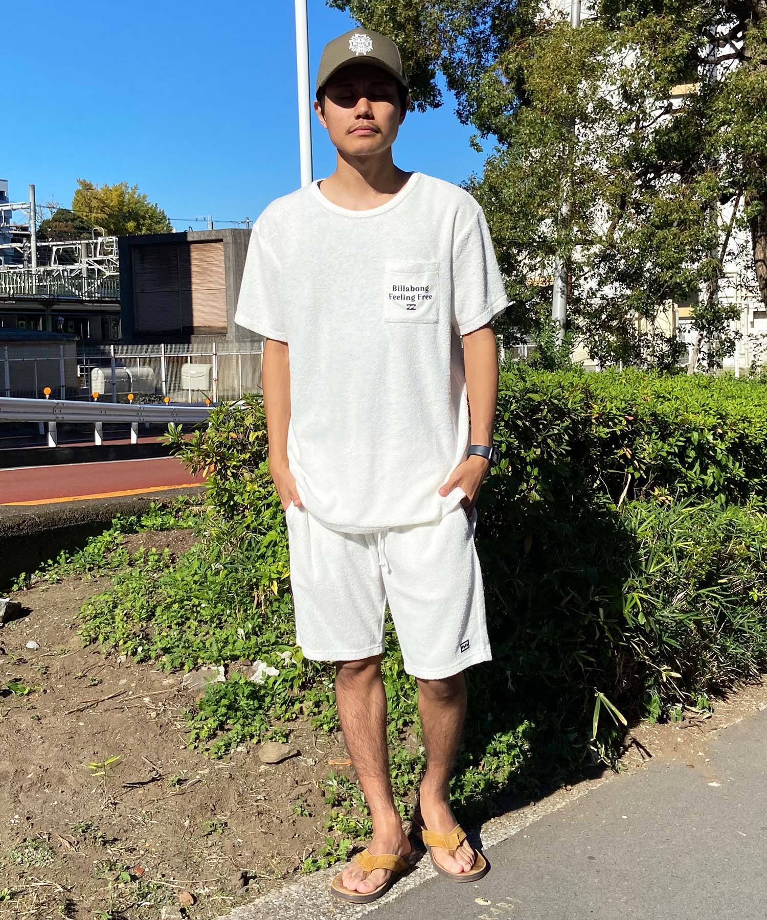 【マトメガイ対象】BILLABONG ビラボン メンズ 半袖 Tシャツ パイル生地 セットアップ対応 BE011-303(GRB-M)