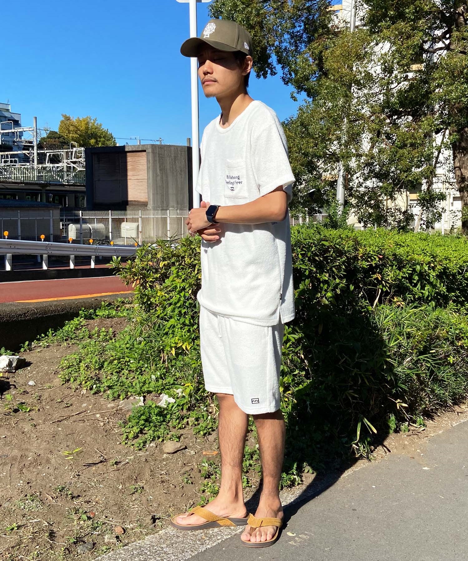 【マトメガイ対象】BILLABONG ビラボン メンズ 半袖 Tシャツ パイル生地 セットアップ対応 BE011-303(GRH-M)