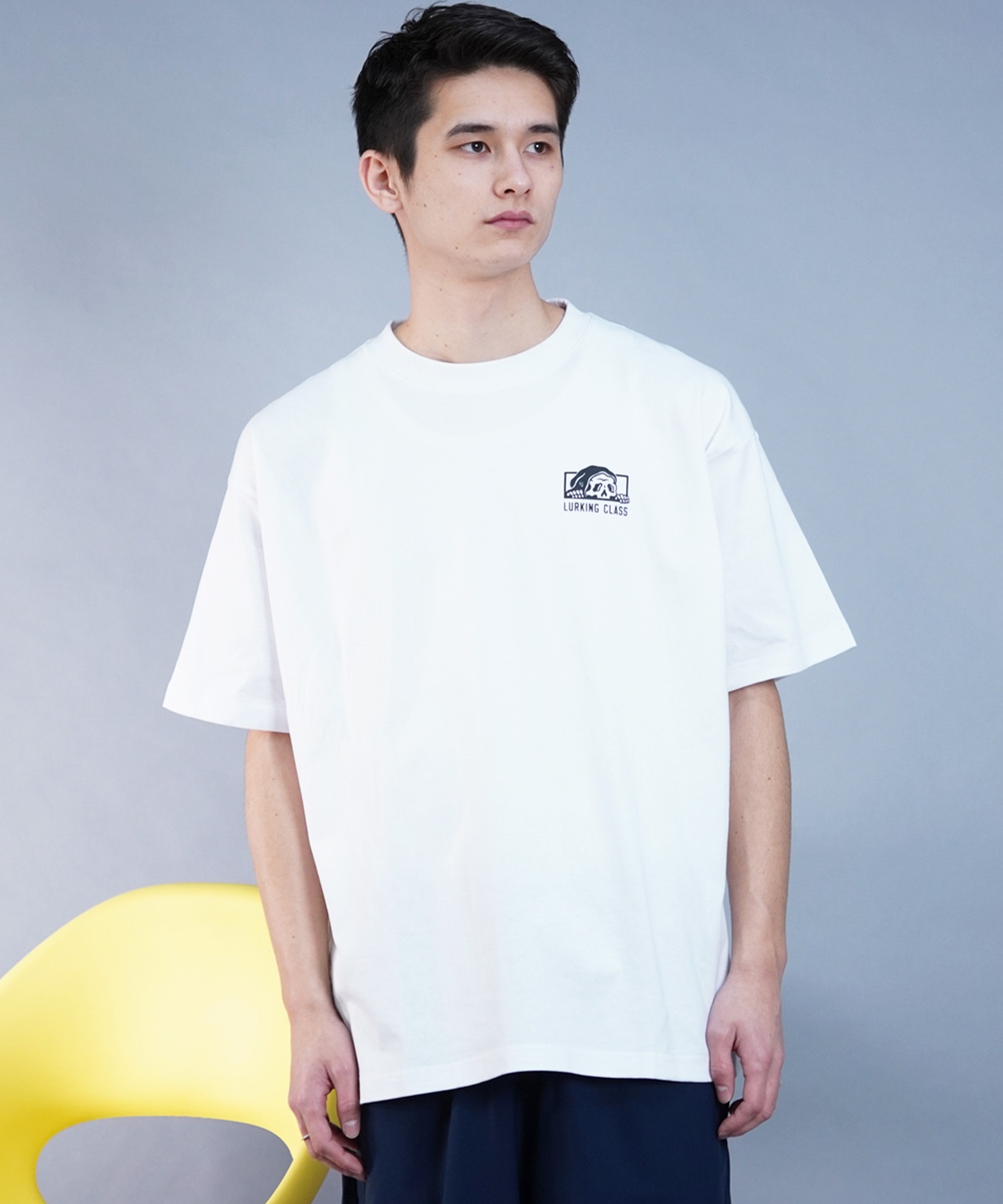 【 ムラサキスポーツ限定】LURKING CLASS ラーキングクラス メンズ 半袖 Tシャツ バックプリント カモ柄 ST24STM14(WHITE-M)