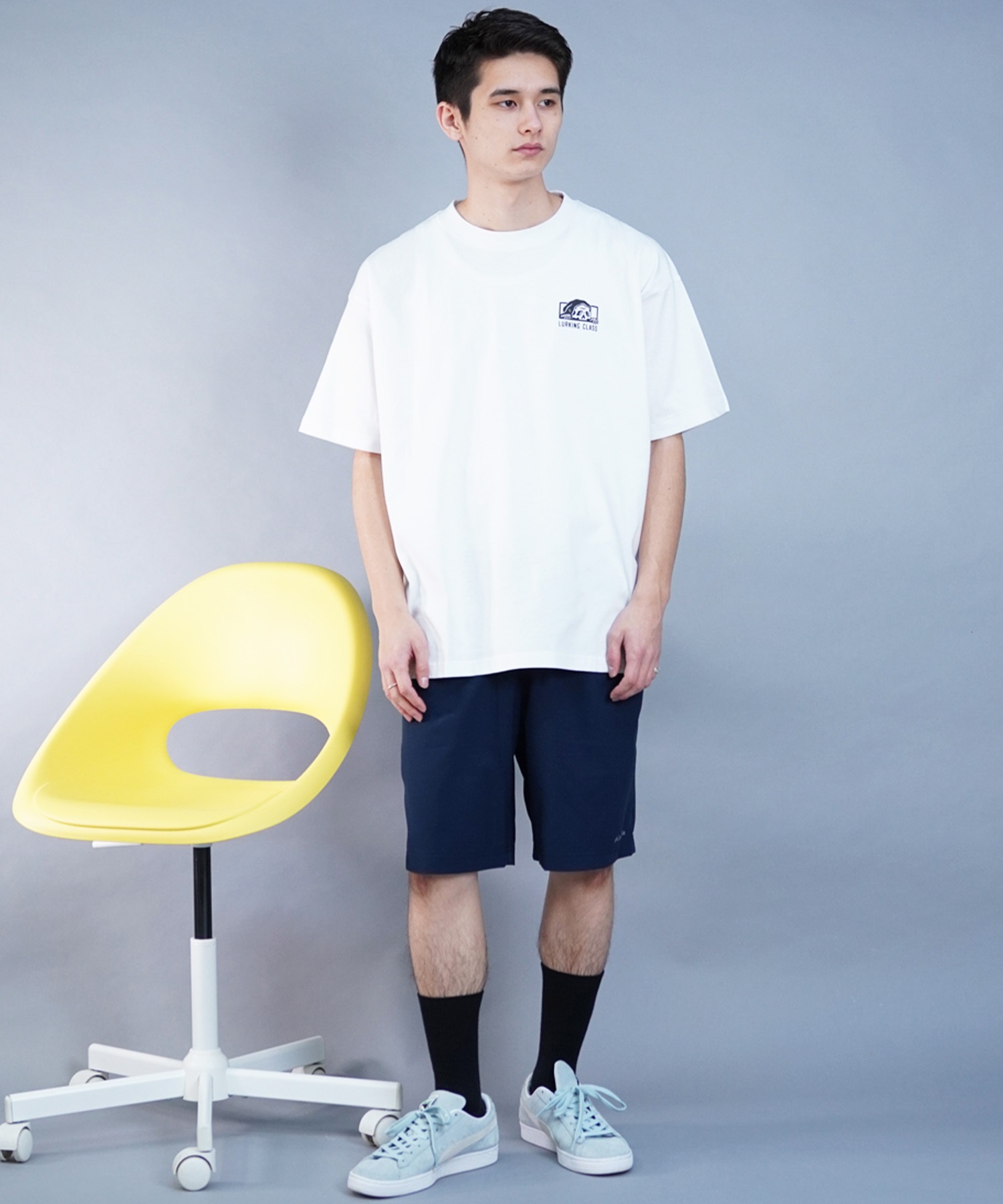 【 ムラサキスポーツ限定】LURKING CLASS ラーキングクラス メンズ 半袖 Tシャツ バックプリント カモ柄 ST24STM14(WHITE-M)