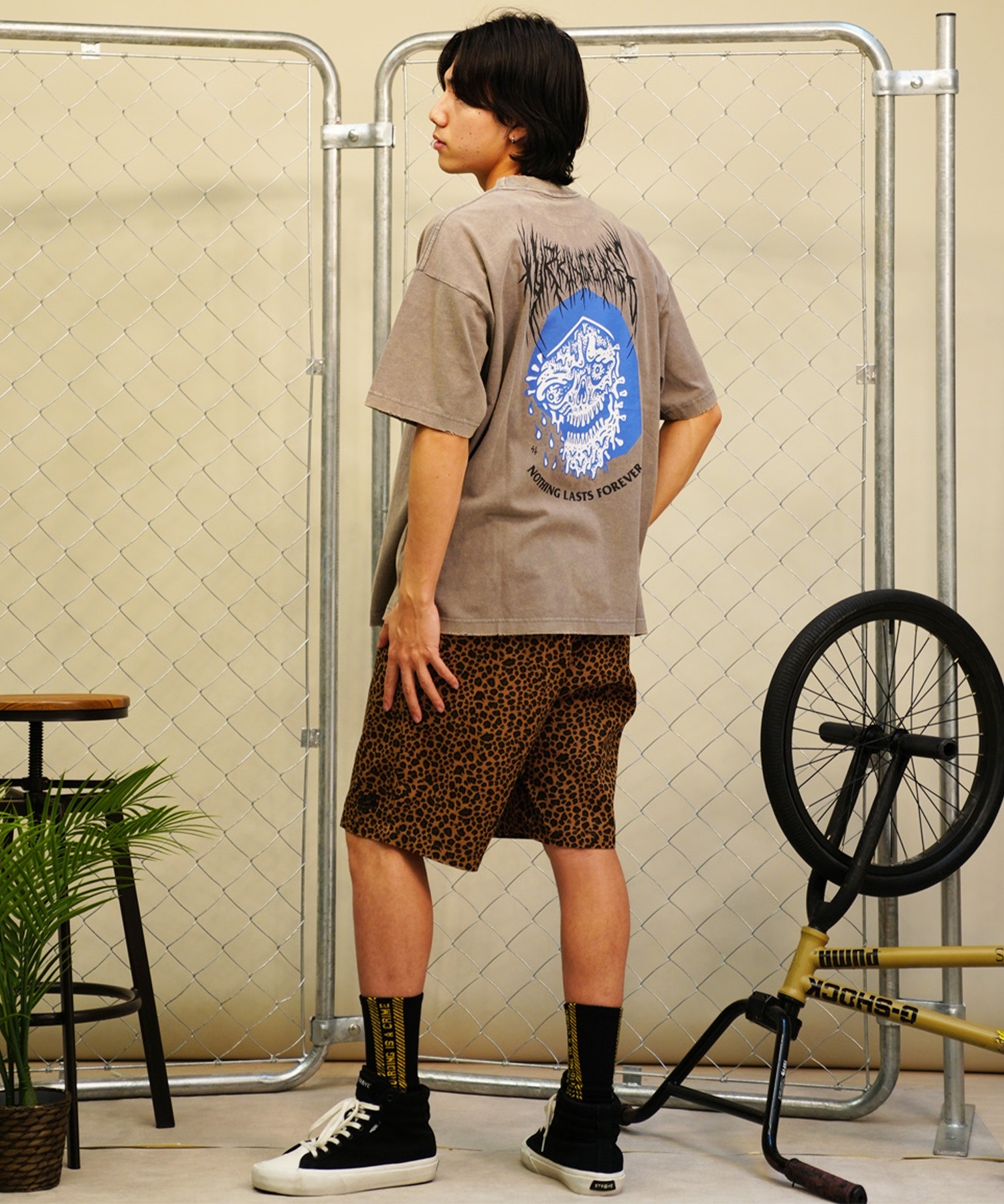 stussy/入手困難00s ソ連刺繍 バックプリントトラックJK グレー(L)