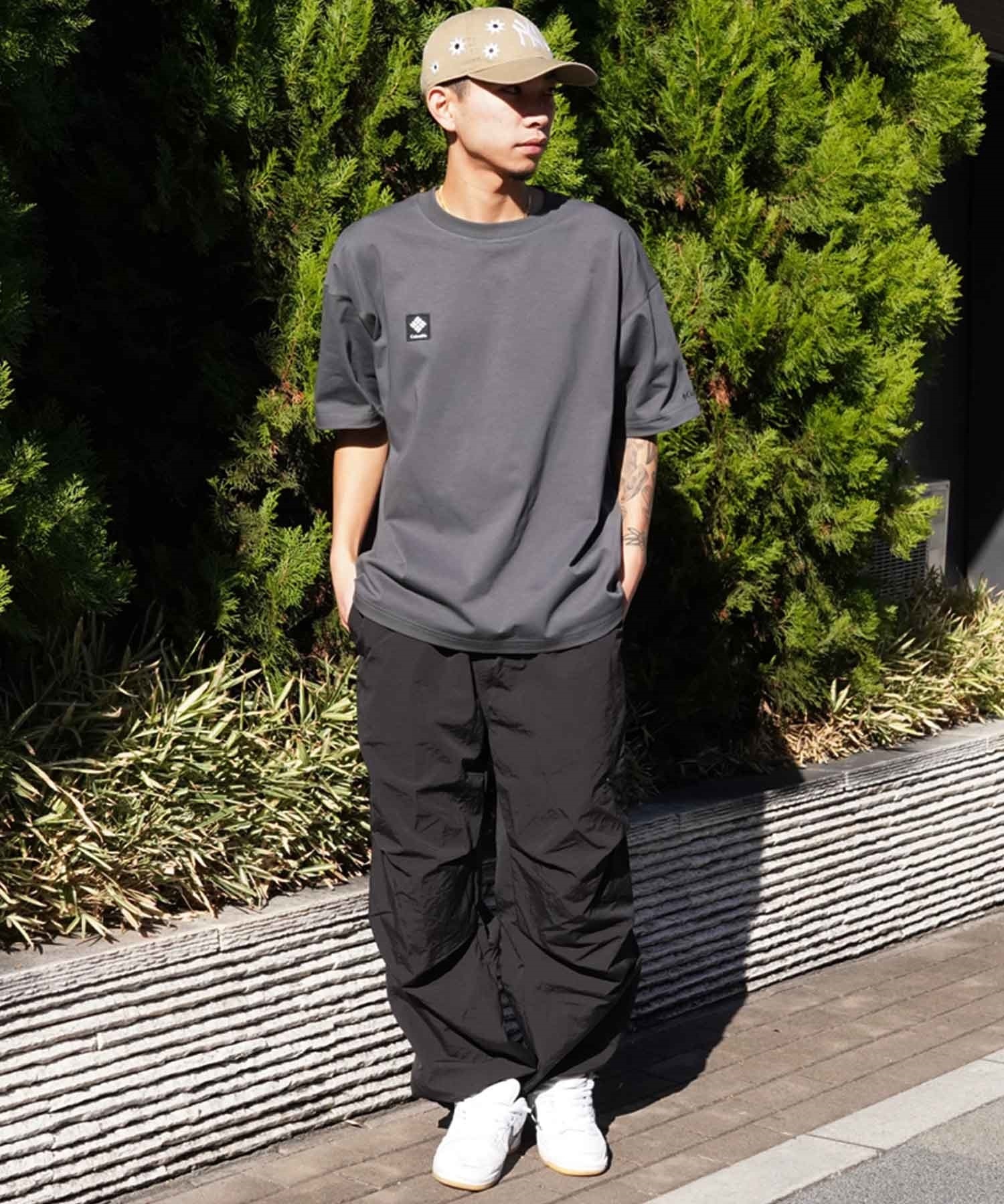 【ムラサキスポーツ限定】columbia コロンビア メンズ オーバーサイズ Tシャツ 半袖 UVケア バックプリント PM0941(029-M)