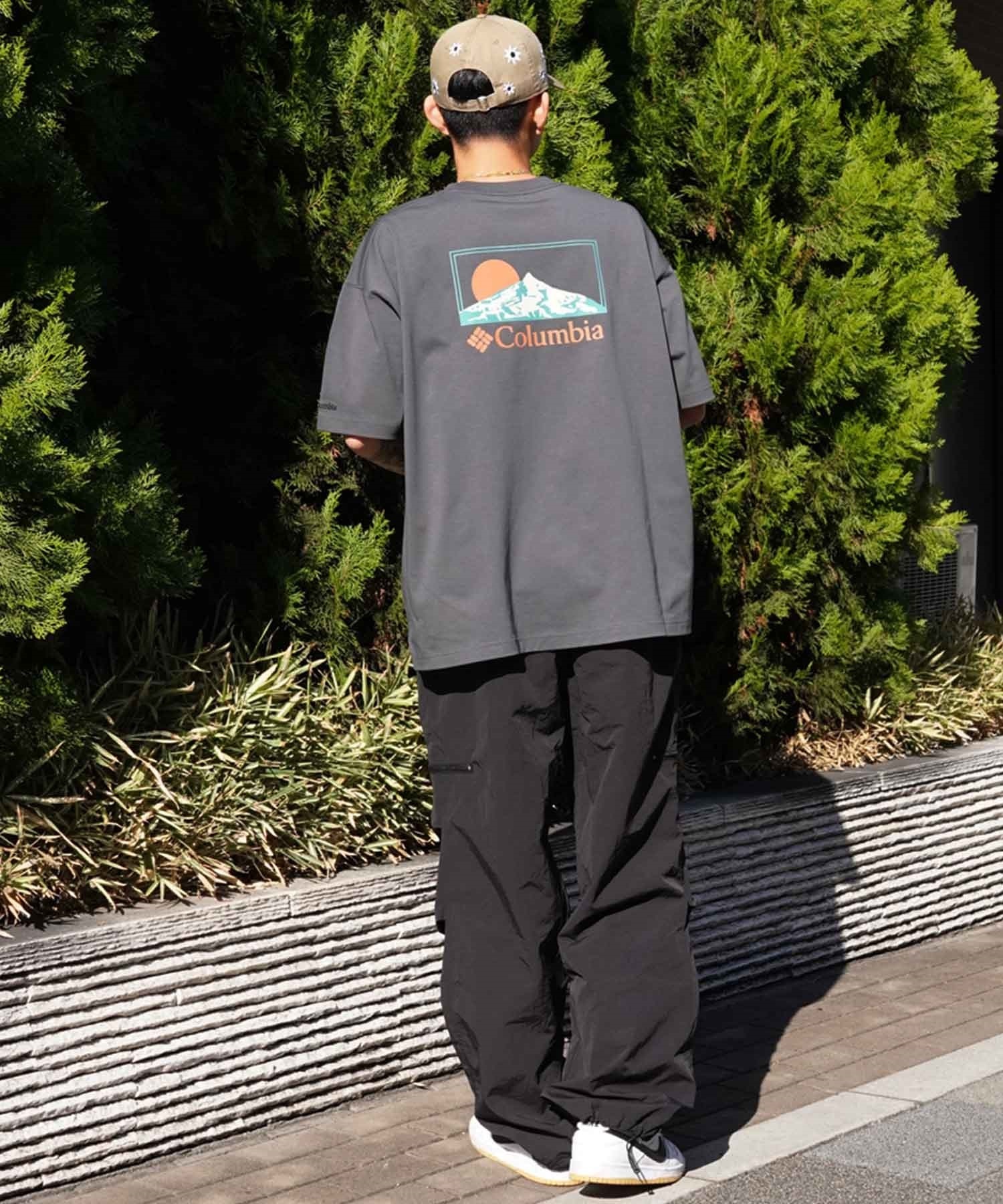 【ムラサキスポーツ限定】columbia コロンビア メンズ オーバーサイズ Tシャツ 半袖 UVケア バックプリント PM0941(029-M)