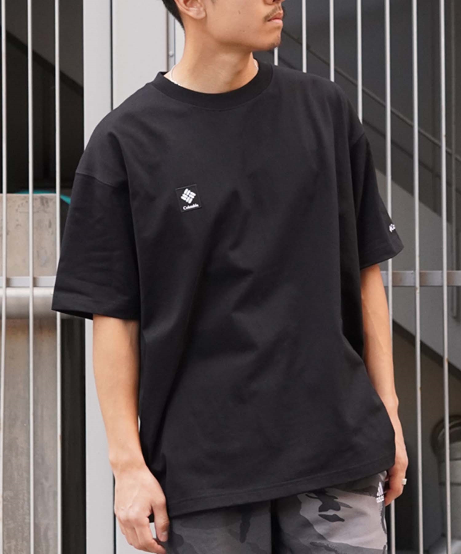 【ムラサキスポーツ限定】columbia コロンビア メンズ オーバーサイズ Tシャツ 半袖 UVケア バックプリント PM0941(011-M)