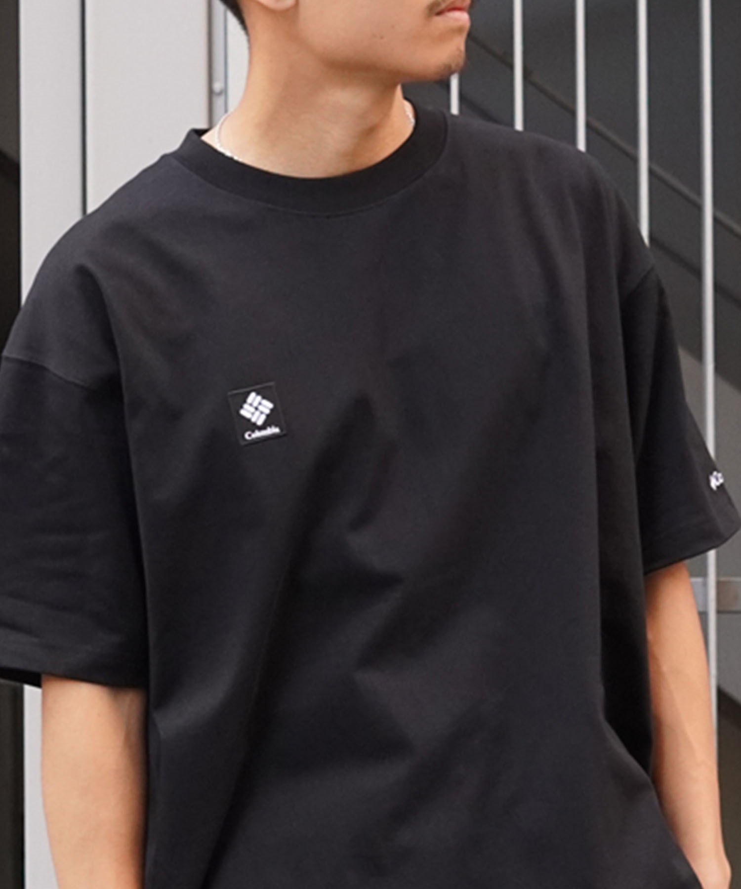 【ムラサキスポーツ限定】columbia コロンビア メンズ オーバーサイズ Tシャツ 半袖 UVケア バックプリント PM0941(011-M)