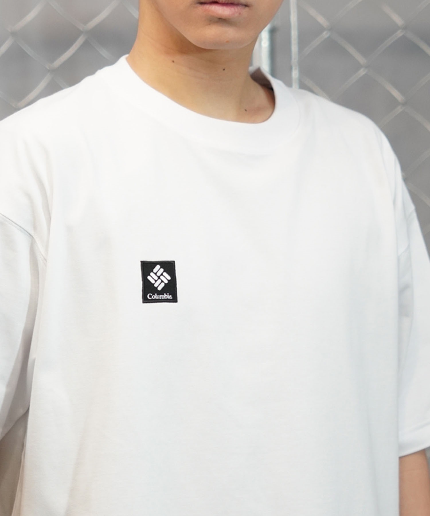 【ムラサキスポーツ限定】columbia コロンビア メンズ オーバーサイズ Tシャツ 半袖 UVケア バックプリント PM0941(100-M)