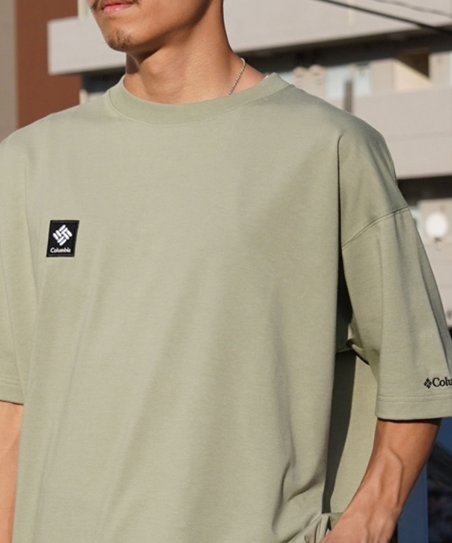 【ムラサキスポーツ限定】columbia コロンビア メンズ オーバーサイズ Tシャツ 半袖T UVケア バックプリント PM4502(349-M)